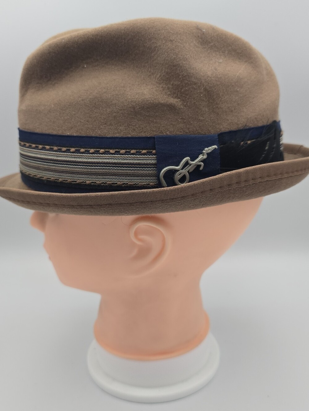 Carlos By Carlos Santana Wool Felt Trilby Fedora Brown Hat Size Medium - Picture 3 of 11